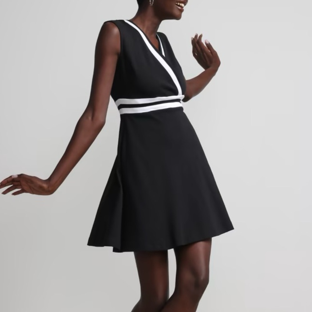 🎊  New New York & Company Colorblock Accent Wrap Dress - City Knits